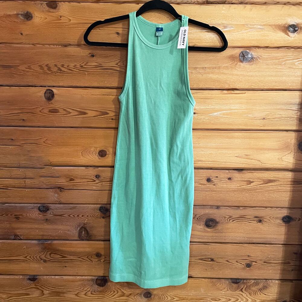 NWT Old Navy Ribbed Green Midi Dress XS High Neck